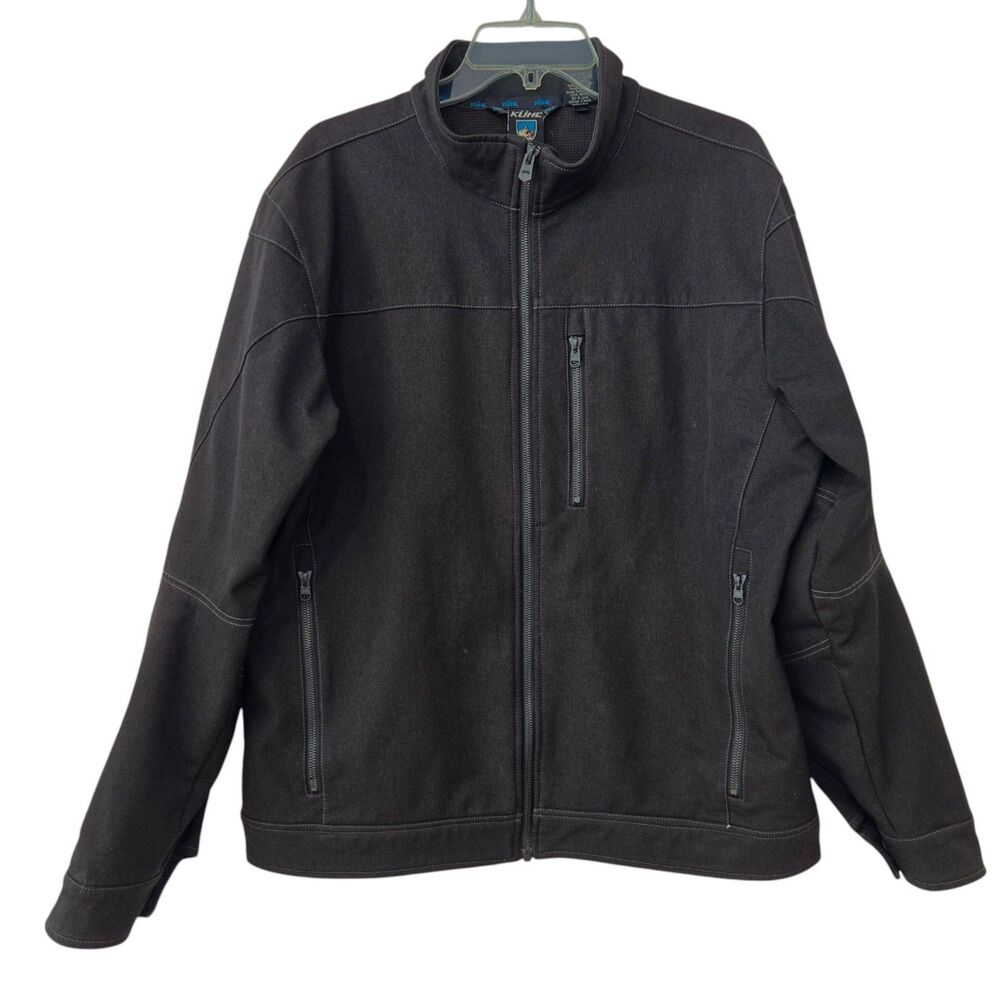 Kuhl Impakt Jacket Mens XL Black Full Zip Softshell Outdoor Hiking Gotham EUC